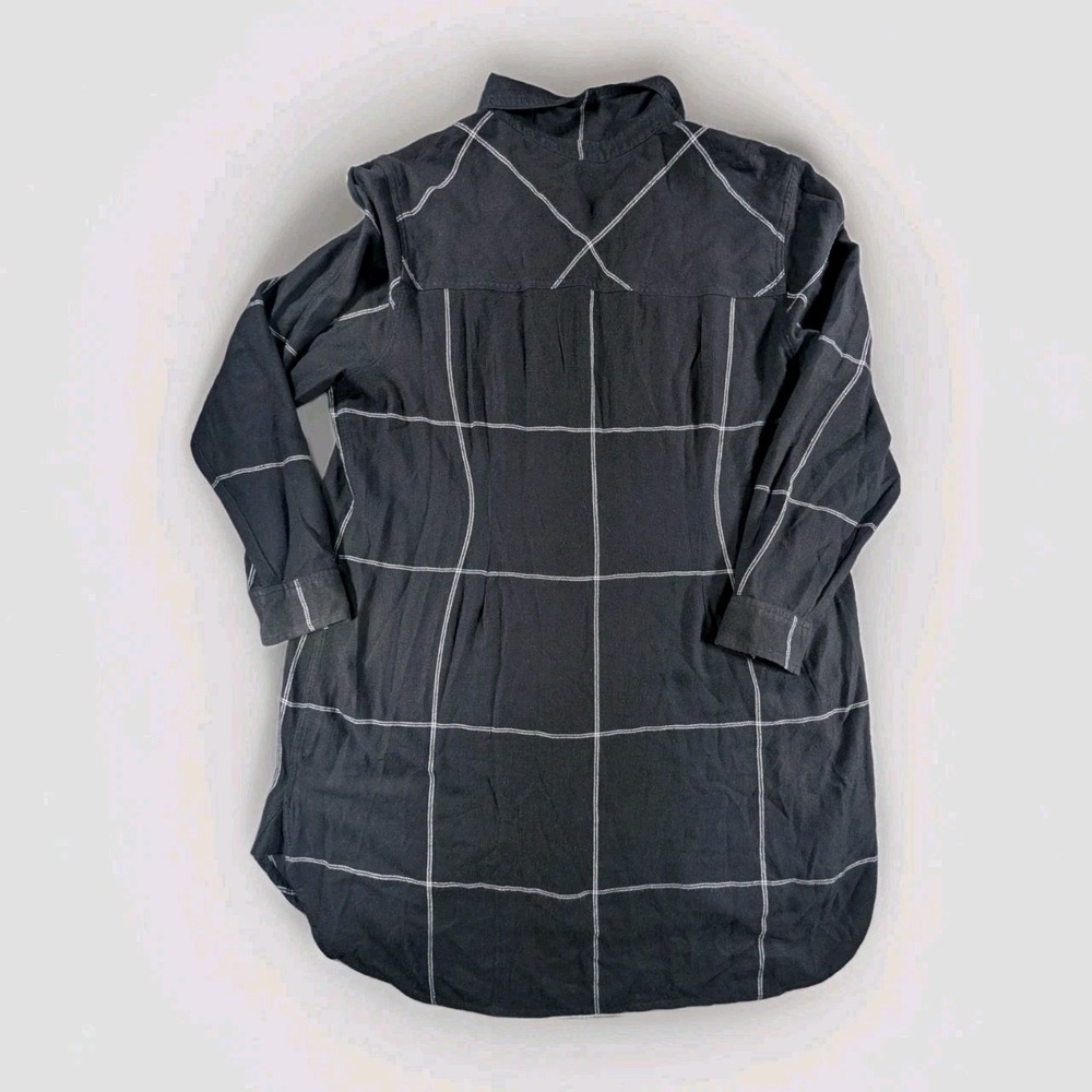 Athleta Trail to Town Dress Tunic Windowpane Womens XL Black/ Dove Flannel - Picture 3 of 12